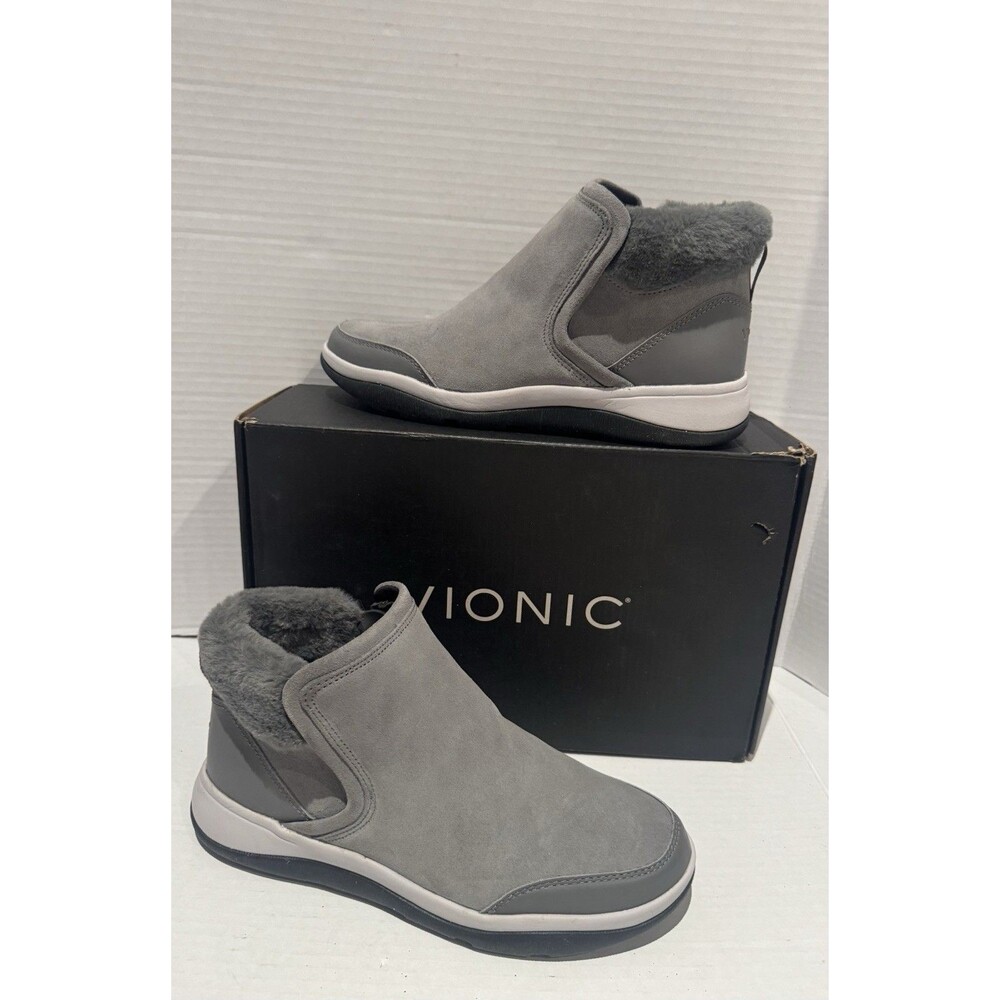 Vionic Norwood Charcoal I8380L1020 Women's Ankle Boots Size 7.5 Medium New